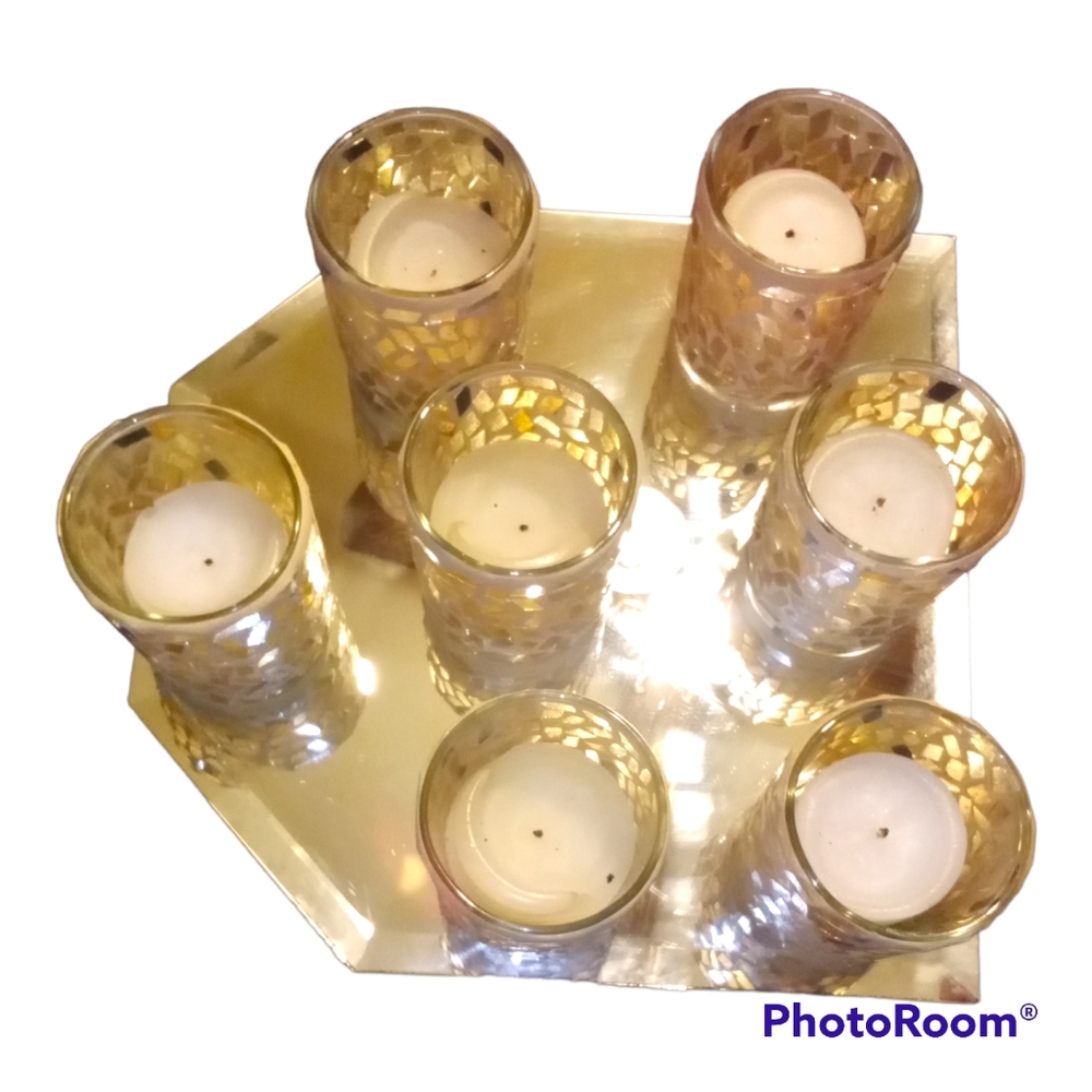 Endless Possibilities lot of 7 mosaic mirror votive candles